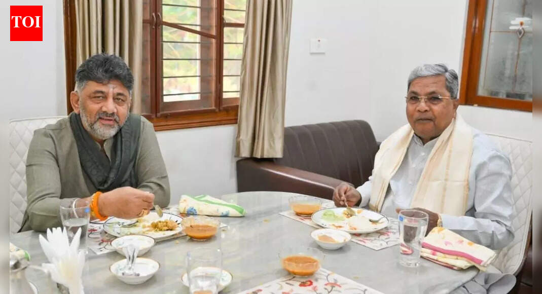 Karnataka: Siddaramaiah, DKS meet over breakfast amid power tussle; BJP calls it 'optical illusion'