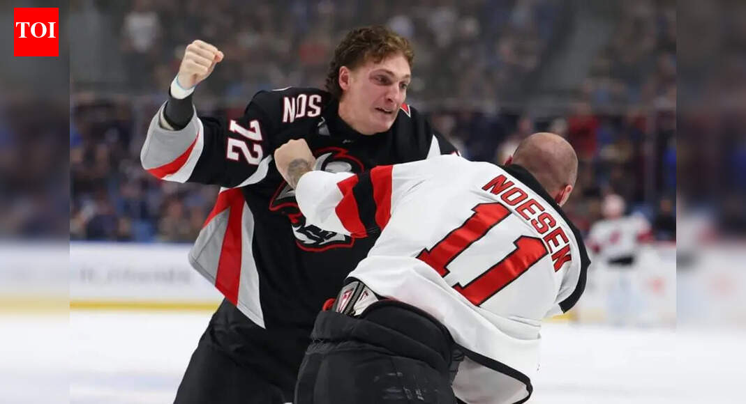NHL Update: Tage Thompson fights Stefan Noesen in Buffalo Sabres at New Jersey Devils game