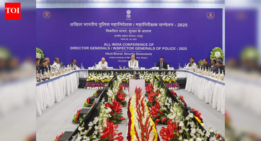 PM Modi calls for expanded use of tech, AI & NATGRID integration in Indian policing, during DGP conference in Raipur