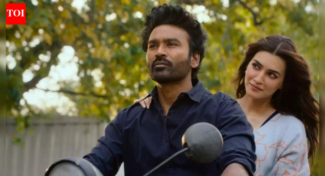 ‘Tere Ishk Mein’ Gaiety Galaxy theatre visit; Dhanush protects Kriti Sanon as fans erupt