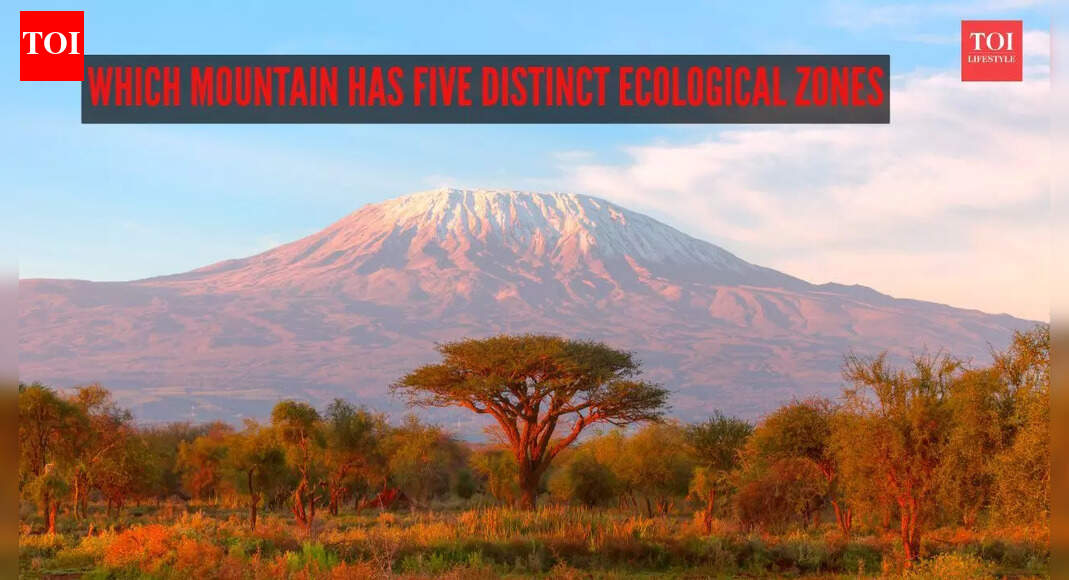 Which mountain has five distinct ecological zones?