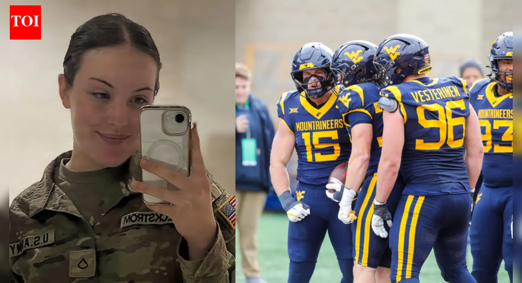 West Virginia University football fans honor Sarah Beckstrom and Andrew Wolfe in emotional moment of silence after DC shooting attack