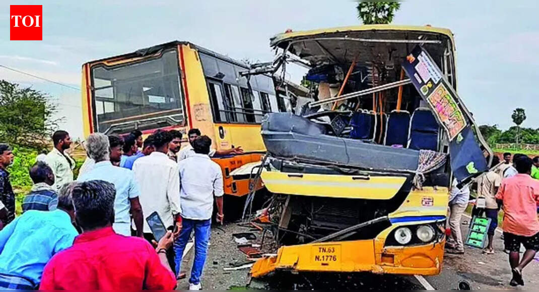 Tamil Nadu bus crash: 9 women among 11 killed as buses collide in Sivaganga; CM M K Stalin announces Rs 3L relief