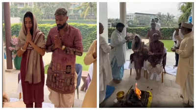 Hardik Pandya and Mahieka Sharma's UNSEEN puja video reignites engagement buzz - WATCH
