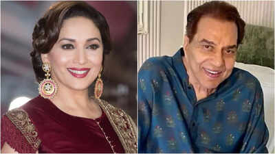 Madhuri Dixit remembers Dharmendra, saying, 'He's always been gracious, down-to-earth, and so handsome'
