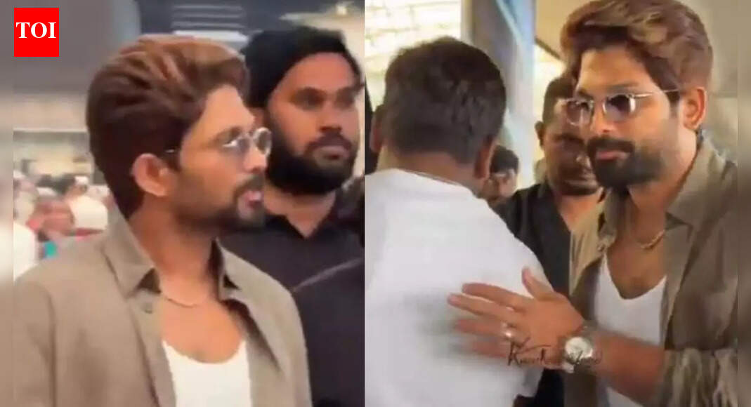 Allu Arjun flaunts new hair color and effortless beige look at the airport ahead; look fuels excitement for ‘AA22xA6’ | Telugu Movie News – The Times of India