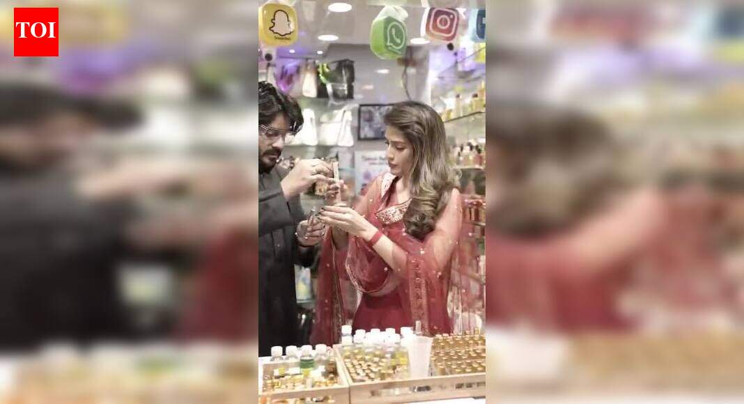 Nussrat Jahan spotted at an attar shop