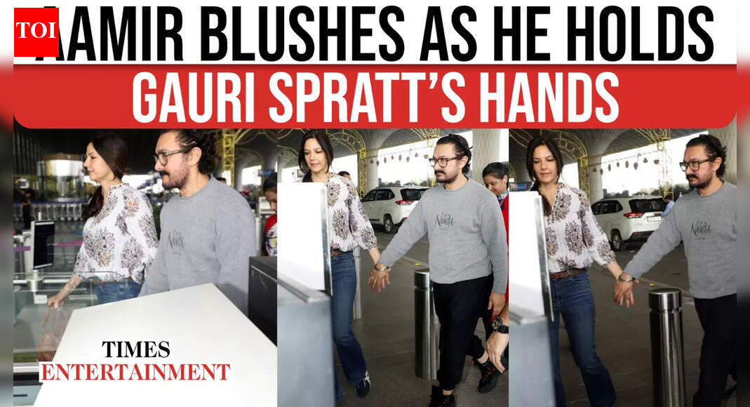 Aamir Khan Blushes As He Holds Girlfriend Gauri Spratt’s Hand!