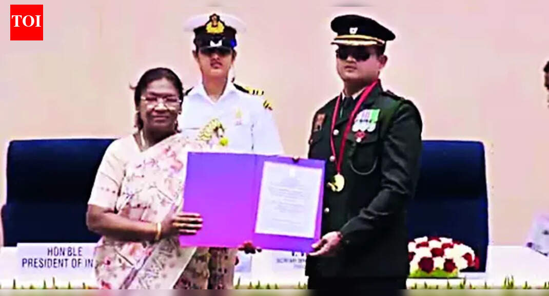 Country’s first blind Army officer in active service shoots to national award