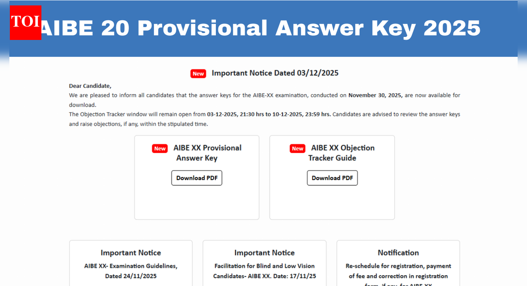 AIBE 20 answer key 2025 released at allindiabarexamination.com: Check direct link, objection deadline here