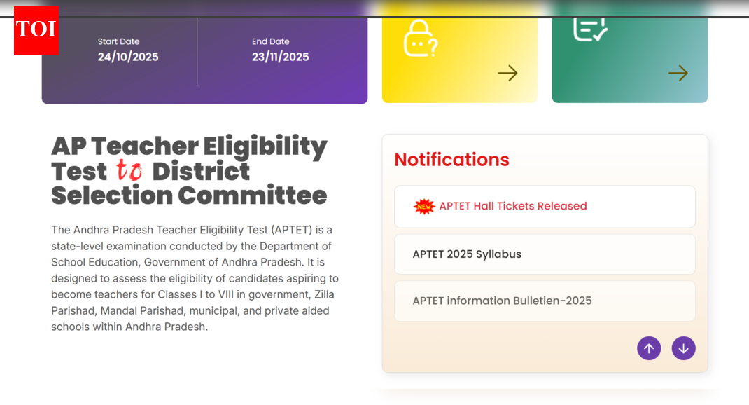 APTET hall tickets released at aptet.apcfss.in: Direct link to download admit cards here