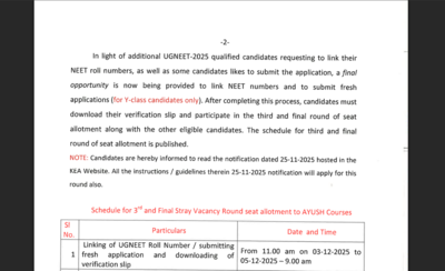 KEA releases important notice for UGNEET-2025 AYUSH candidates: Check details here