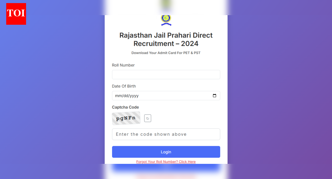 Rajasthan Jail Prahari admit card 2025 for PET, PST released: Check direct link to download here