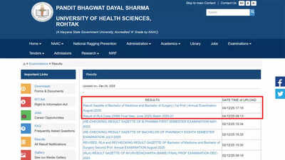 UHSR result 2025: University issues MBBS 1st Prof gazette and revised GNM RLA result at uhsr.ac.in; download here