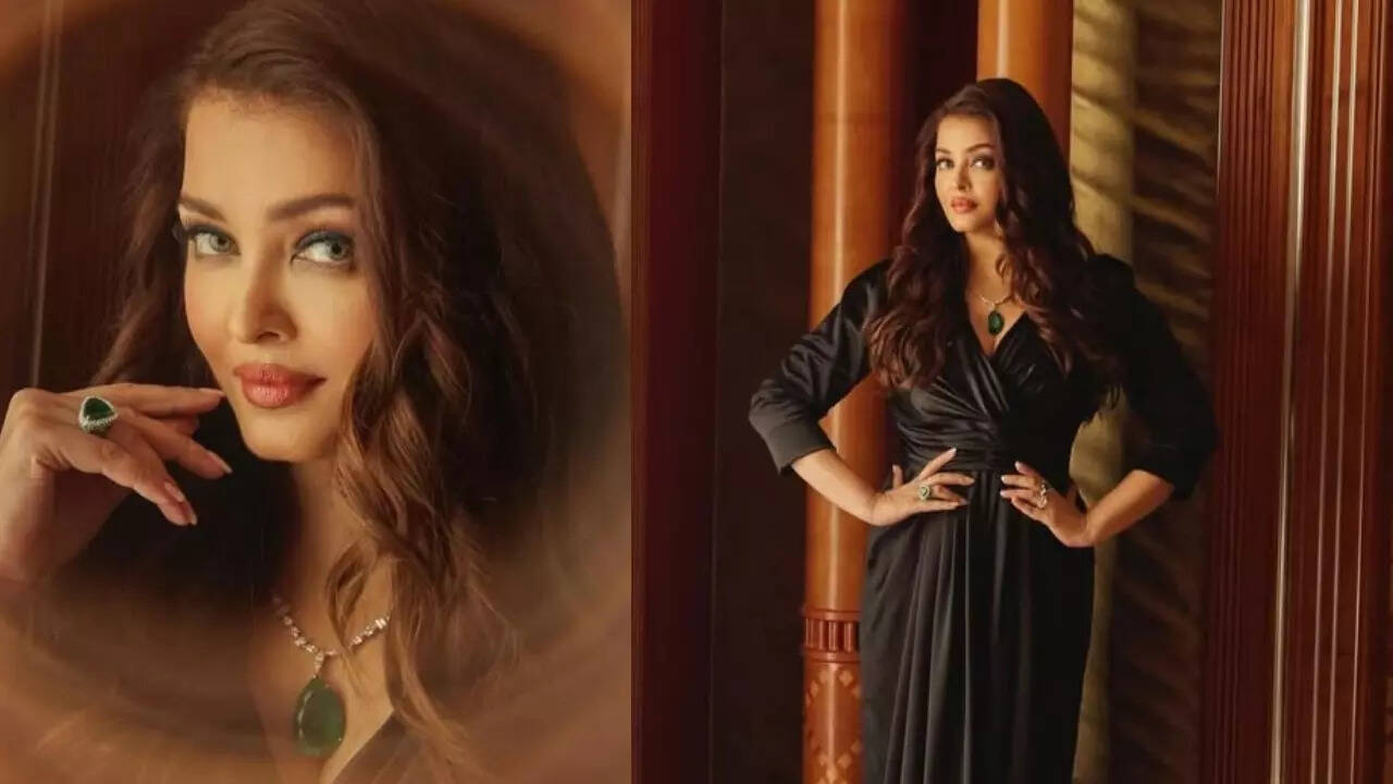 aish in black dress Aishwarya Rai Bachchan (@aishwaryaraibachchan_arb) in our custom black  Kalidar, with our signature Resham Phulkari threadwork, featuring over 50  shades of Kaccha Resham, edged with delicate crystal and sequin borders, a  vivid celebration