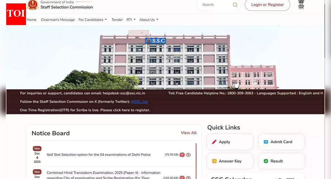 Delhi Police Constable Exam 2025: Self-slot selection window now open at ssc.gov.in