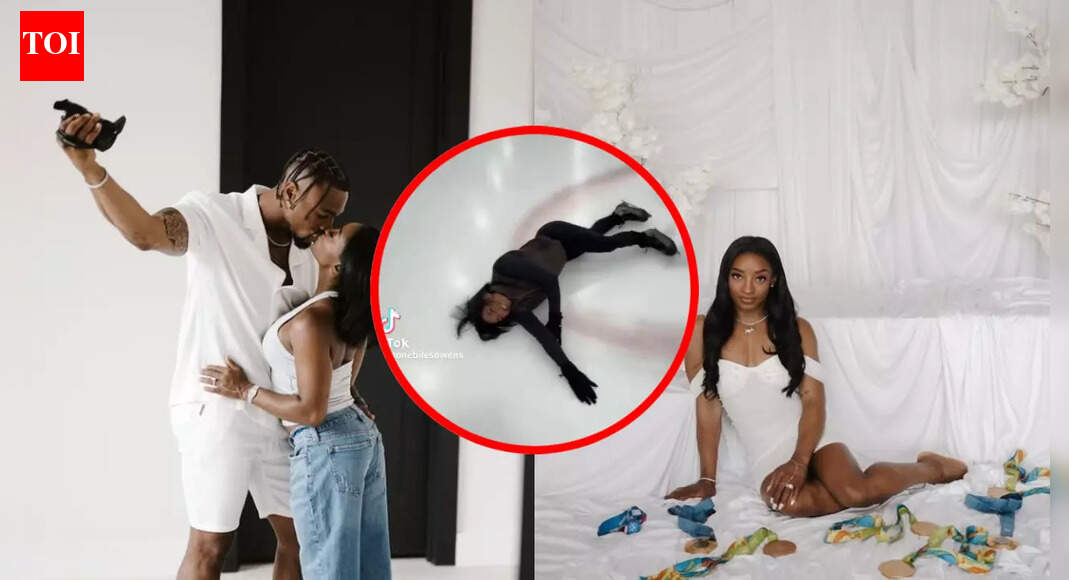 Golden Olympian and Jonathan Owens' beau Simone Biles faceplants on ice while trying out a bold new move