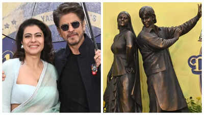 Shah Rukh Khan and Kajol unveil Raj and Simran statue at Leicester Square to mark 30 years of 'DDLJ'; say 'We wanted to tell a story about love...'