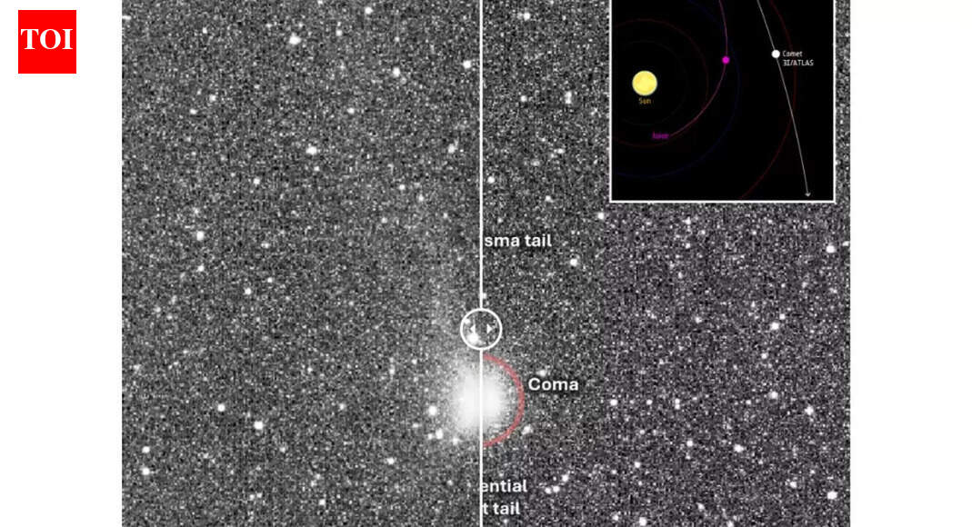 Comet 3I/ATLAS reveals glowing coma plasma and dust tails in Juice NavCam images