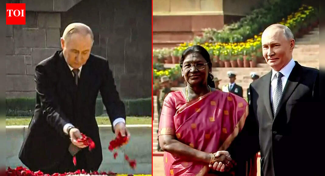 Modi, Murmu Host Putin With Guard Of Honour, Rajghat Tribute Ahead Of High-Stake India-Russia Summit