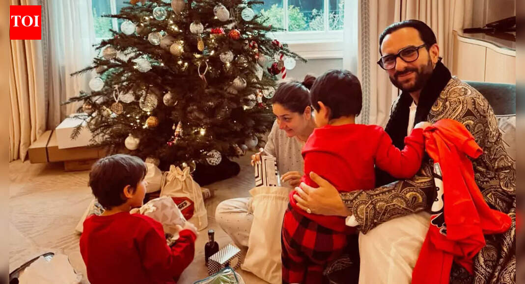 Throwback to when Kareena Kapoor and Saif Ali Khan gifted Taimur Ali Khan a guitar for Christmas 2024 - PICS