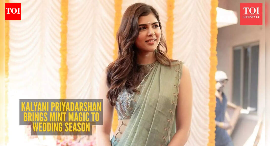 Kalyani Priyadarshan’s mint green pre-draped saree is the ultimate bridesmaid blueprint of the season