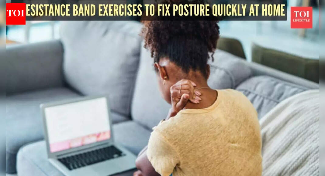 6 resistance band exercises to fix posture quickly at home