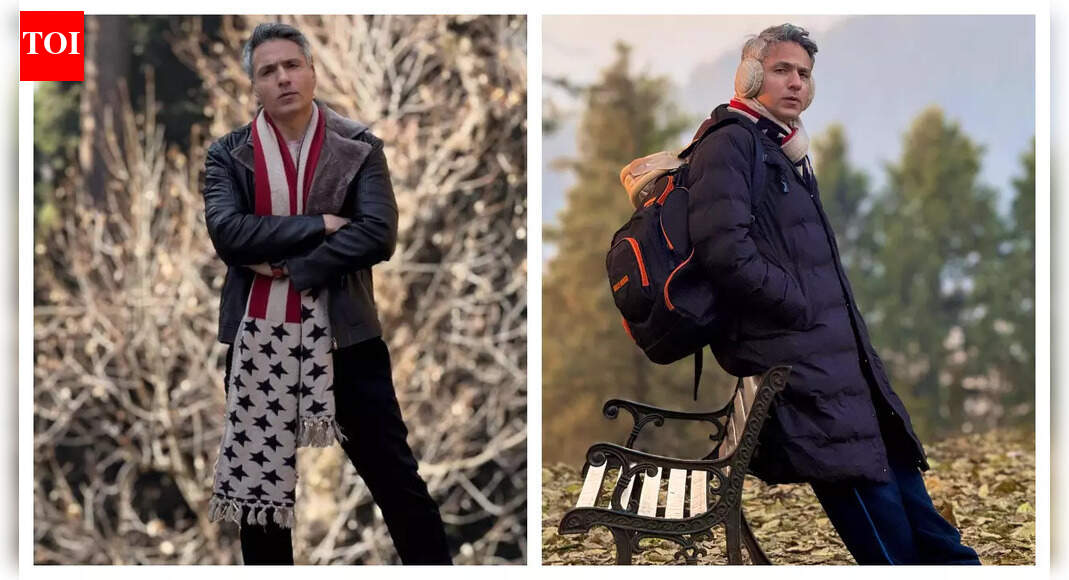 Mohammed Iqbal Khan filming in scenic Kashmir landscape