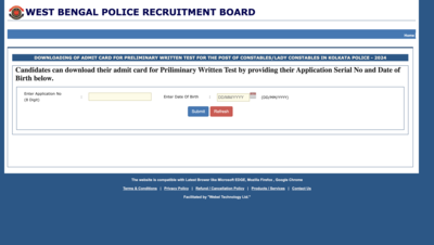 Kolkata Police Constable admit card 2025 released: Check direct link to download hall ticket here