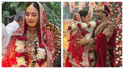 Bidaai fame Sara Khan and Krish Pathak tie the knot as per Hindu rituals; followed by a reception in Mumbai