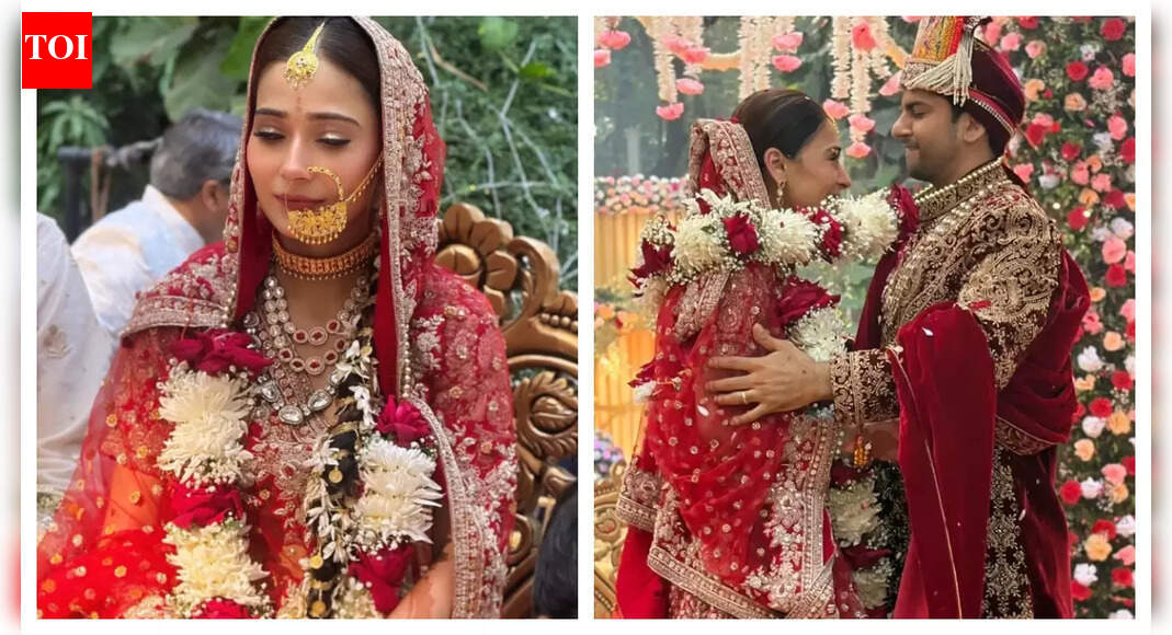 Bidaai fame Sara Khan and Krish Pathak tie the knot as per Hindu rituals; followed by a reception in Mumbai
