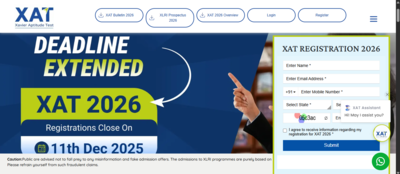 XAT 2026 registration deadline extended: Apply online by this date
