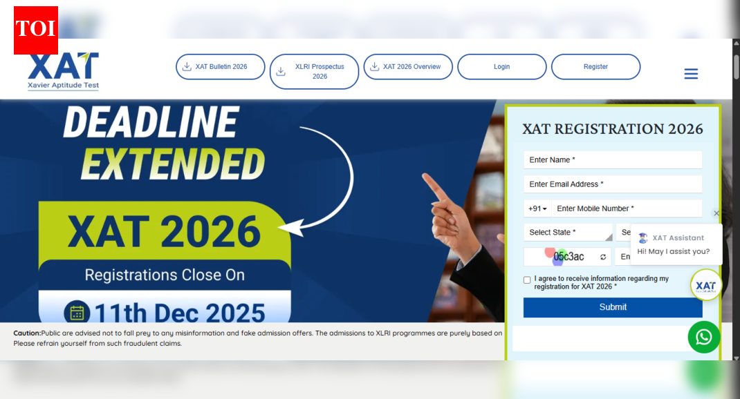XAT 2026 registration deadline extended: Apply online by this date