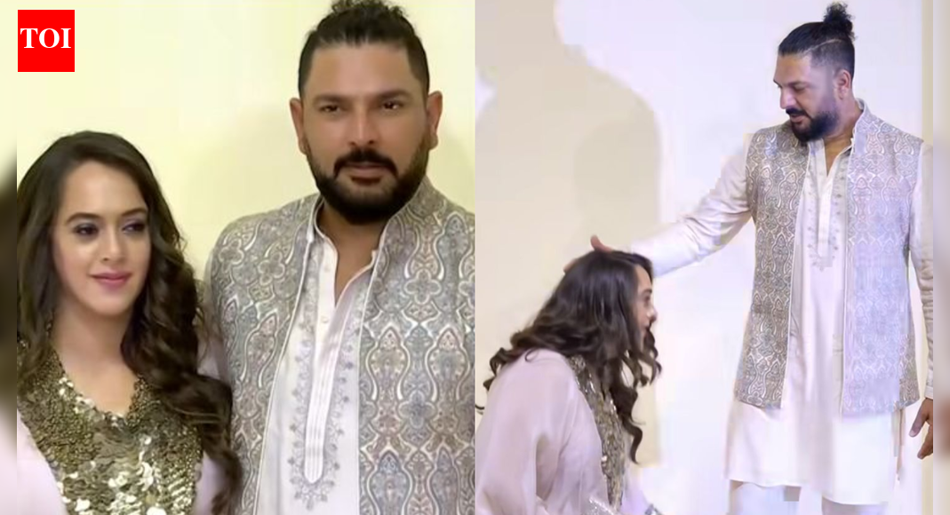 Yuvraj Singh’s sweet ‘aashirwad’ gesture after Hazel Keech fixes his outfit wins the internet