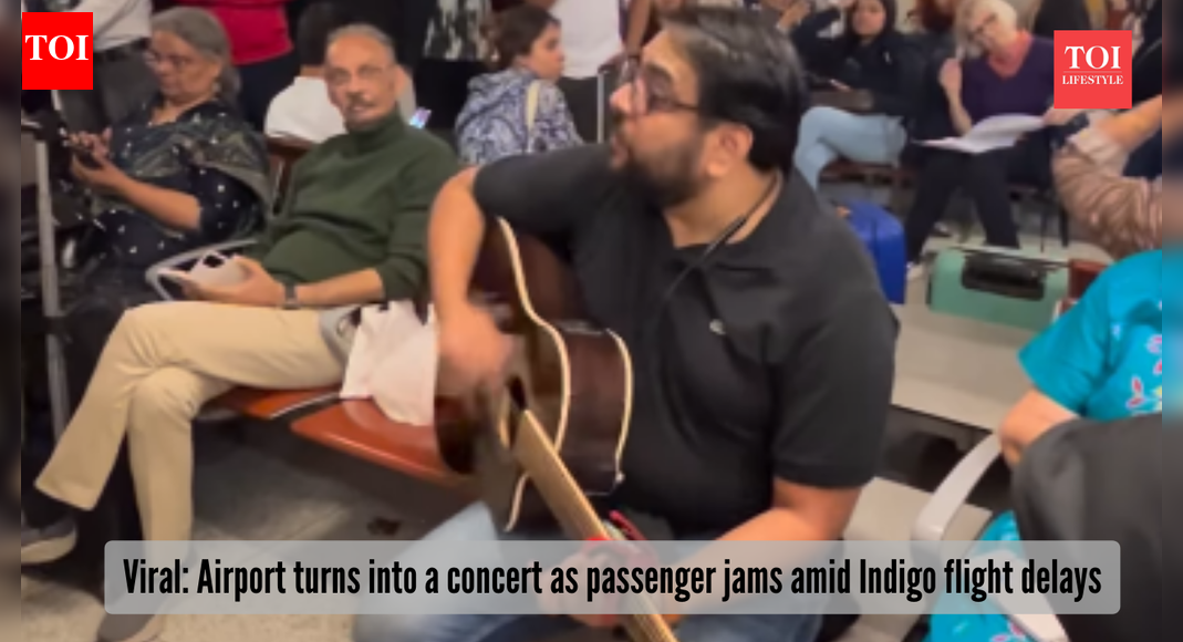 Airport turns into concert: Passenger's guitar jam steals the show amid IndiGo flight cancellations