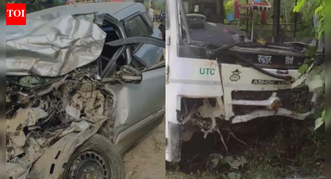Gonda–Ayodhya highway crash: 3 killed, 3 critical as car collides head on with bus