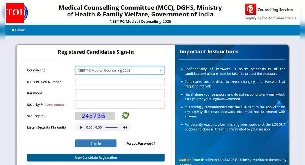 MCC NEET PG 2025 round 2 counselling choice filling ends today, submit AIQ preferences before 11:59 PM deadline