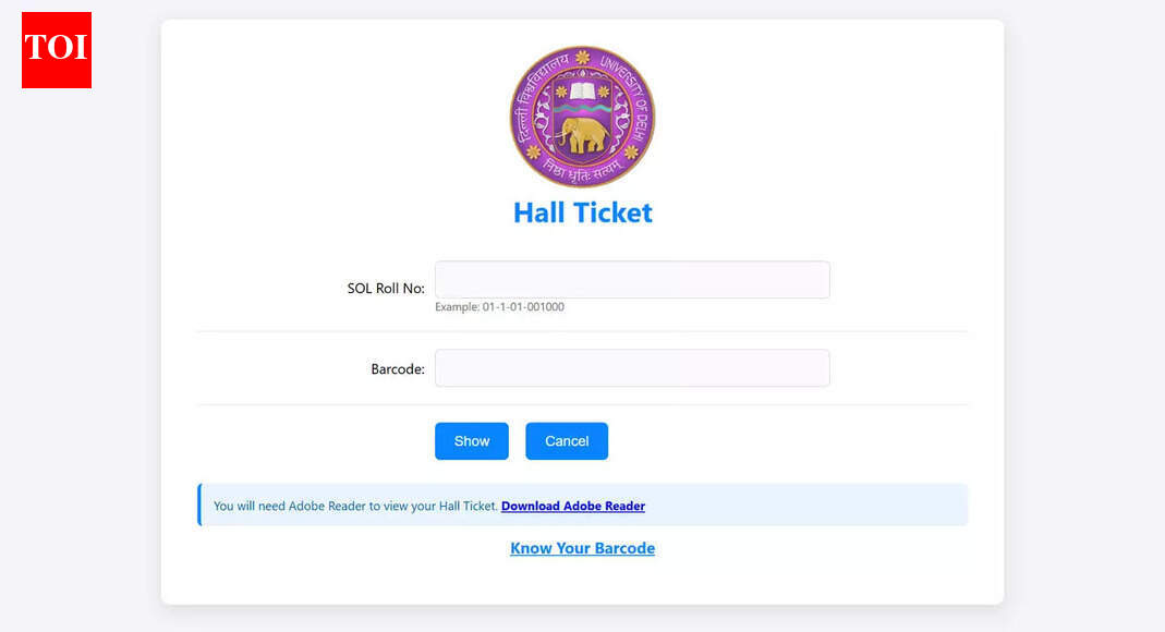 DU SOL admit card 2025 released for December-January exams; download UG/PG hall tickets here
