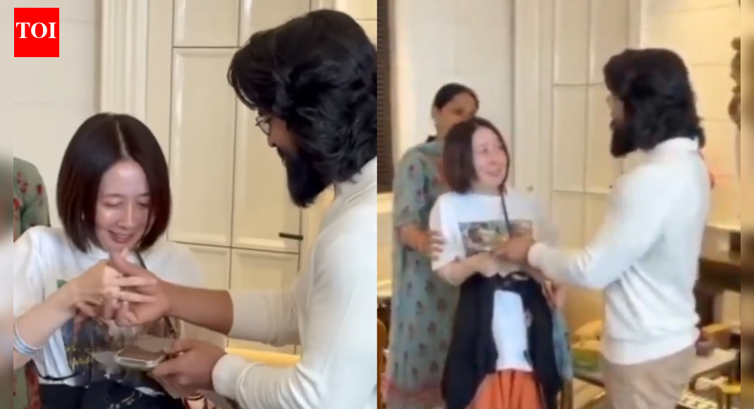 Japanese fan overwhelmed as she meets Ram Charan in Hyderabad, tells him she saw 'RRR' more than 100 times