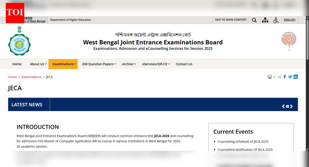 डब्ल्यूबी जेईसीए काउंसलिंग 2025: राउंड 1 शेड्यूल wbjeeb.nic.in पर जारी; इस तिथि से पंजीकरण शुरू होता है