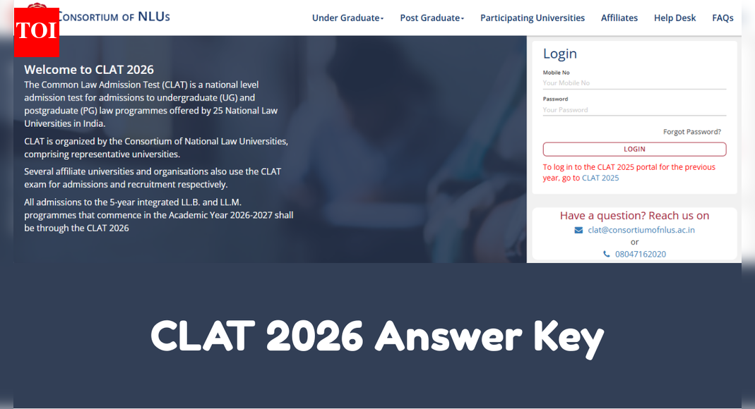 CLAT 2026 की अनंतिम उत्तर कुंजी आज जारी: यहां देखें कि प्रतिक्रिया पत्रक कब और कैसे डाउनलोड करें
