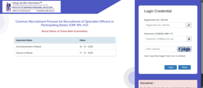 IBPS SO Mains result 2025 released at ibps.in: Direct link to download scorecard here
