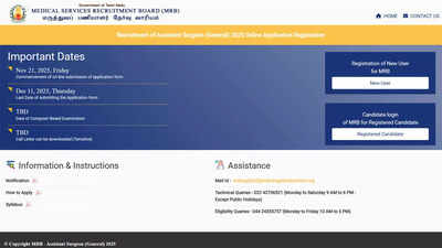 TN MRB Assistant Surgeon recruitment 2025 ends today at mrb.tn.gov.in; apply here for 1100 MBBS vacancies