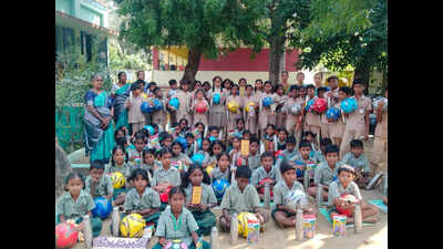  Anti-corruption day awareness painting competition held at govt school