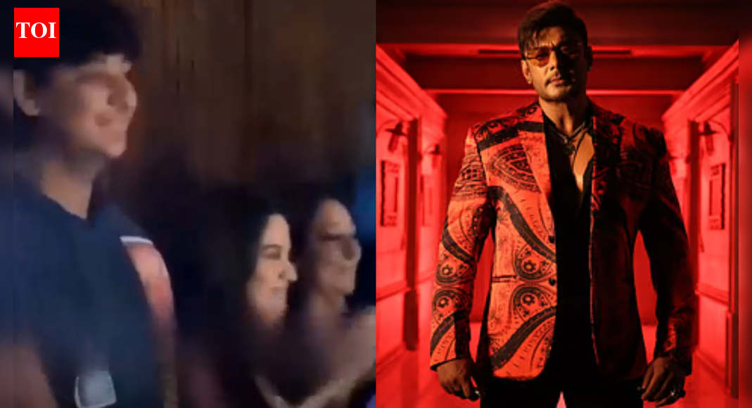 'The Devil' release: Darshan Thoogudeepa's wife and son turn emotional during FDFC screening