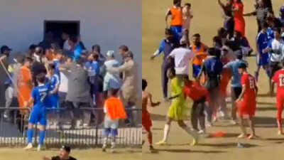 Football pitch turns wrestling ring in Pakistan: Punches, kicks fly; referee assaulted - Watch