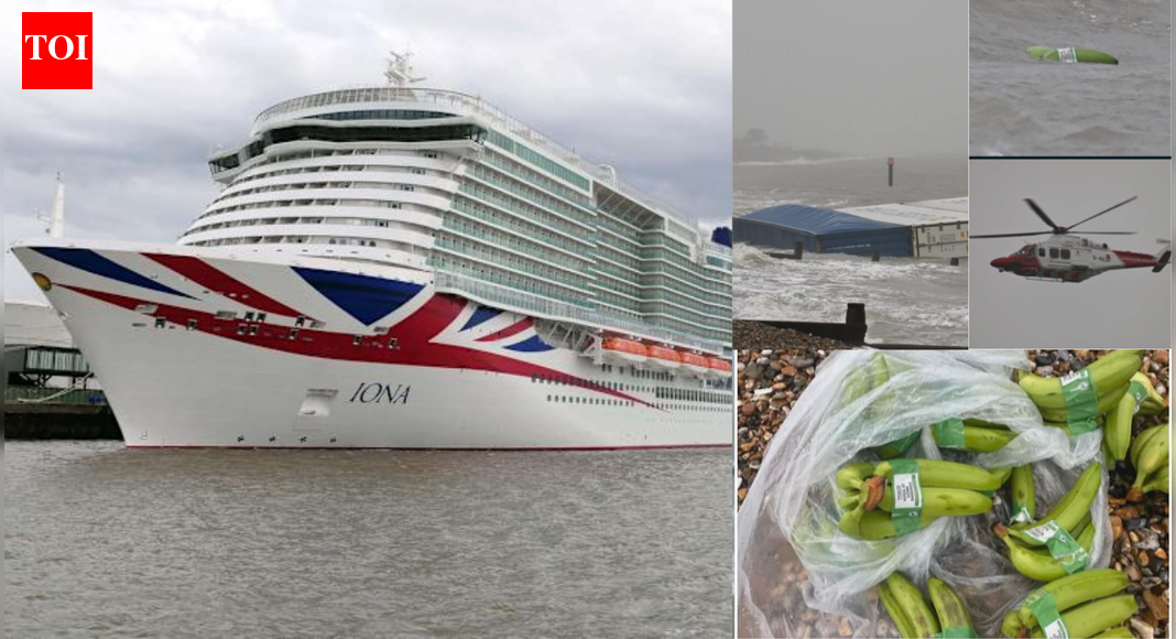 Containers of Bananas falling into sea delay cruise for 24 hours in Britain’s busiest waterway