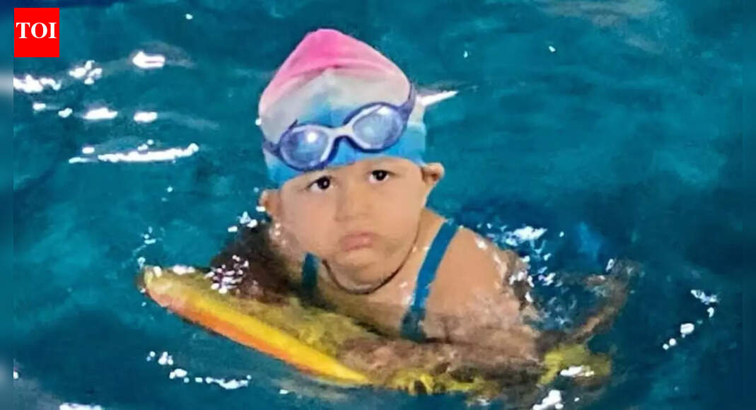 1-year-9-month-old Veda Sarfare shatters India's swimming records
