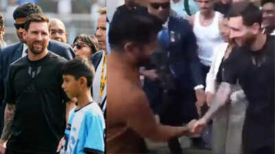  Lionel Messi arrives in Hyderabad; Telangana CM welcomes star footballer