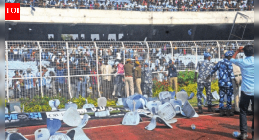 Broken seats, tunnel roof: Kolkata Stadium sports scars that may not heal after Lionel Messi visit; fans storm pitch